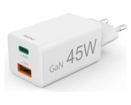 CARGADOR USB HAMA 45W 1xUSB-C PD 1xUSB-A MINICARGADOR