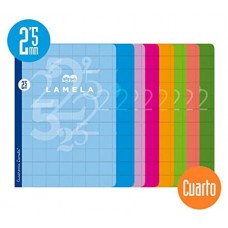 LIBRETA CUARTO 50 HOJAS RAYADO 2,5 MM-COLORES SURTIDOS LAMELA 06C002 (MIN10) (Espera 4 dias)