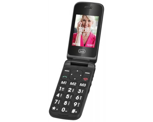 TELEFONO TREVI FLEX PLUS 55 FLIP SENIOR PHONE DUAL SCREEN BLACK