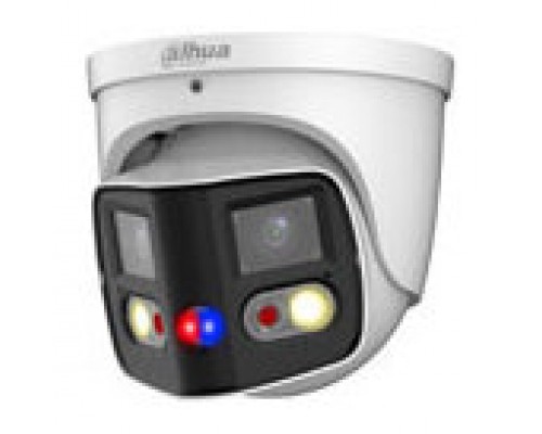 (DH-IPC-PDW3849P-A180-E2-AS-PV-0280B) DAHUA CÁMARA IP DOMO PANORÁMICA TIOC DUO WDR WIZSENSE 2X4MP LED IR & LUZ CÁLIDA IP67 ALARMA SONIDO / LUZ AZUL&ROJA 2.8MM POE (Espera 4 dias)