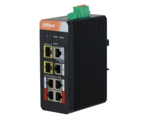 (DH-IS4207-4GT-120) DAHUA SWITCH INDUSTRIAL L2 MANAGED 4 1000M GESTIONABLE POE 2.0 WATCHDOG (Espera 4 dias)