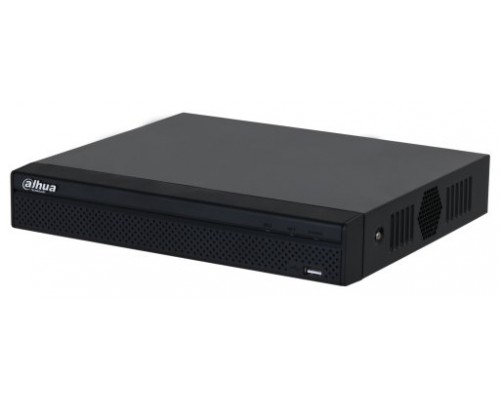 (DHI-NVR2104HS-P-4KS3) DAHUA GRABADOR IP 4 CANALES POE 1HDD 4K CON INTELIGENCIA ARTIFICAL COMPACT 1U NEGRO (Espera 4 dias)