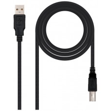 USB 2.0, A/M-B/M, 3 m, Negro
