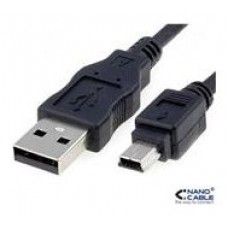 Nanocable Cable USB 2.0, A/M-Mini B/M Negro 4.5m