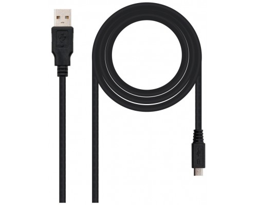 USB 2.0, A/M-Micro USB B/M, 0.8 m, Negro