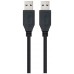 USB 3.0, A-M/A-M, Negro, 2m