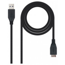 USB 3.0, 1.0 m, A/M-Micro B/M, Negro