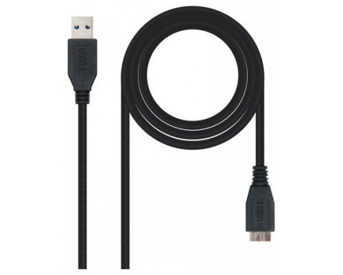 USB 3.0, 1.0 m, A/M-Micro B/M, Negro