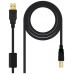 USB 2.0, A-M/B-M, Negro, 3m