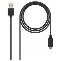 Nanocable - Cable USB 2.0 3A Tipo USB-C/M-A/M 1M Negro