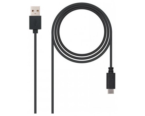 Nanocable - Cable USB 2.0 3A Tipo USB-C/M-A/M 1M Negro