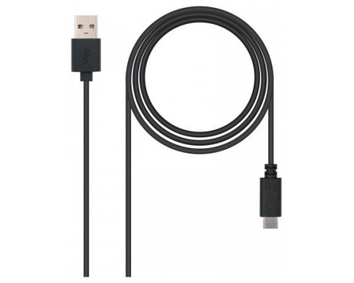 CABLE USB 2.0 3A, TIPO USB-C/M-A/M, NEGRO, 2.0 M
