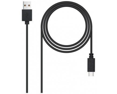 CABLE USB 2.0 3A, TIPO USB-C/M-A/M, NEGRO, 3.0 M