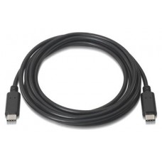CABLE USB 2.0 3A, TIPO USB-C/M-USB-C/M, NEGRO, 1.0M