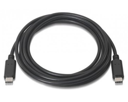 CABLE USB 2.0 3A, TIPO USB-C/M-USB-C/M, NEGRO, 1.0M