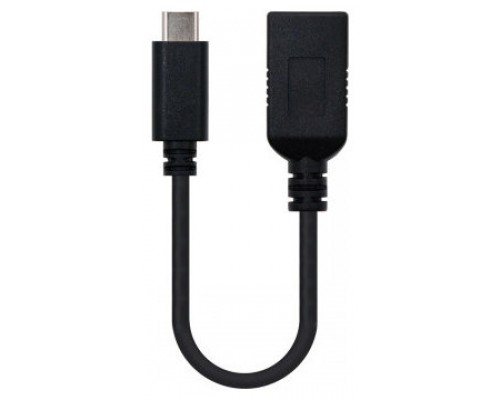 CABLE USB 3.1 GEN1 5Gbps 3A, TIPO USB-C/M-A/F, NEGRO,