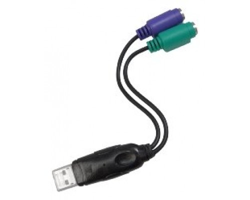 2xPS/2/H-USB A/M, 0.15 m, Negro