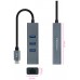 CONVERSOR USB-C ETHERNETGB +3xUSB3.0 GRIS 15 CM