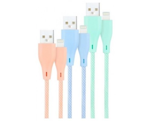 3 CABLES LIGHTNING A USB A/M, RO-AZ-VE MALLADO, 1M