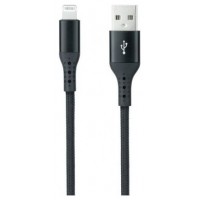 CABLE LIGHTNING A USB A/M, NEGRO MALLADO, 1 M