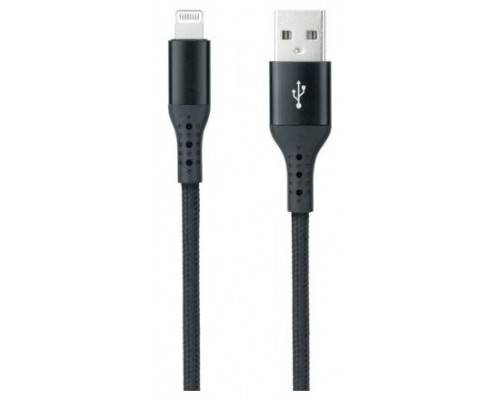 CABLE LIGHTNING A USB A/M, NEGRO MALLADO, 1 M