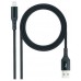 CABLE LIGHTNING A USB A/M, NEGRO MALLADO, 1 M