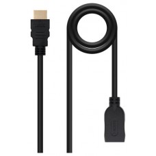Cable HDM 2.0 Prolongador A/M-A/H, Negro, 2 m