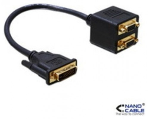 Nanocable 10.15.1950 adaptador de cable DVI 2x VGA Negro (Espera 4 dias)