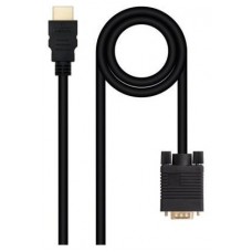 CABLE CONVERSOR HDMI A VGA, HDMI/M-VGA/M NEGRO 1.8