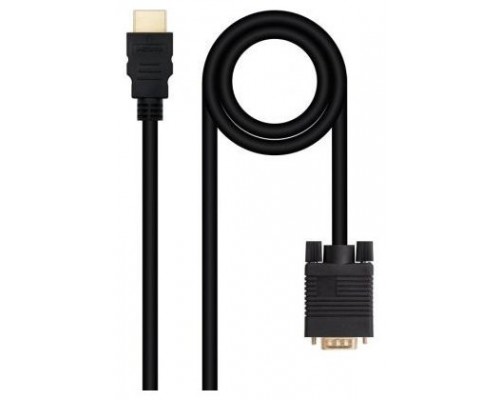 CABLE CONVERSOR HDMI A VGA, HDMI/M-VGA/M NEGRO 1.8