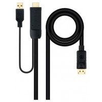 CABLE CONVERSOR HDMI A DP, HDMI/M-DP/M NEGRO 1.8 M