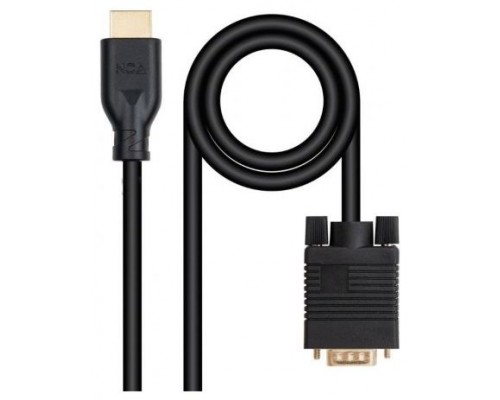 NANOCABLE CABLE CONVERSOR VGA/M A HDMI/M, NEGRO, 1,8M-SX5 NANOCABLE CABLE CONVERSOR VGA/M A HDMI/M, NEGRO, 1,8M