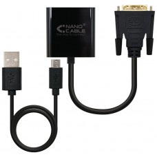 Nanocable - Conversor DVI-D 24+1 a VGA HDB15/H - Negro