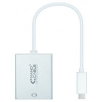 USB-C - VGA, M-F, 10 cm, Plata