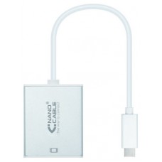 USB-C - VGA, M-F, 10 cm, Plata