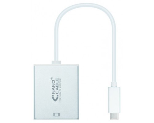 USB-C - VGA, M-F, 10 cm, Plata