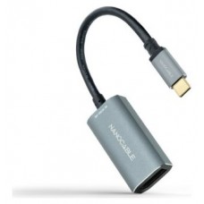 CONVERSOR USB-C A DP 8K ALUMINIO GRIS 15 CM