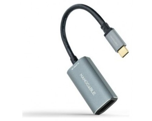 CONVERSOR USB-C A DP 8K ALUMINIO GRIS 15 CM