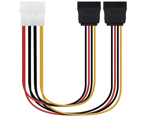 Molex 4-pin - 2 x SATA, M/F, 0.2 m