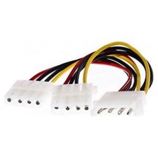 4-pin Molex - 2 x 4-pin Molex, M/F, 0.2 m