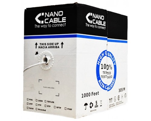 BOBINA 305M CAT.5 FTP RIGIDO AWG24 NANOCABLE (Espera 4 dias)