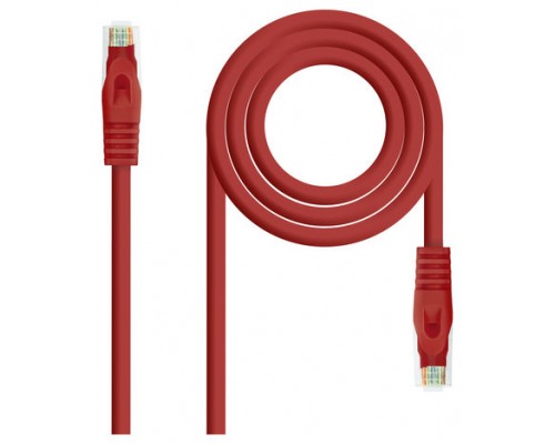 NANOCABLE Cable de red latiguillo RJ45 LSZH Cat.6A UTP AWG24, Rojo, 3.0m
