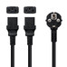 Cable de Alimentacion CEE7/M a 2xC13/H, Negro, 1.8 m