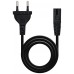 CEE 7/16 / C7, AWG 18, 1500W, 1.5m, Negro