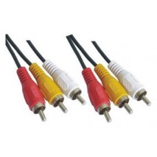 Cable Audio-Video, 3xRCA/M-3xRCA/M, 1.8m, Negro