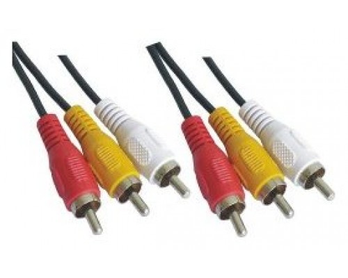 Cable Audio-Video, 3xRCA/M-3xRCA/M, 1.8m, Negro