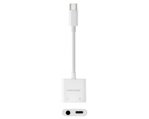 NANOCABLE CABLE ADAPTADOR USB-C A JACK+USB-C/H PD 60W,BLANCO-SX4 NANOCABLE CABLE ADAPTADOR USB-C A JACK+USB-C/H PD 60W,BLANCO