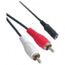 Audio, 3.5/H-2xRCA/M, 1.5m, Negro