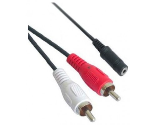 Audio, 3.5/H-2xRCA/M, 1.5m, Negro