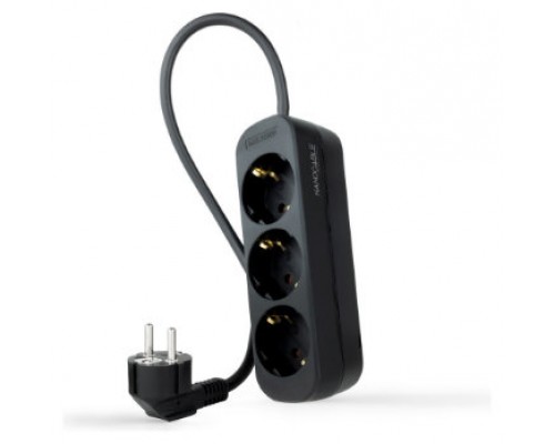 Regleta de Enchufes con 3 Tomas, 1.4 m, Negro